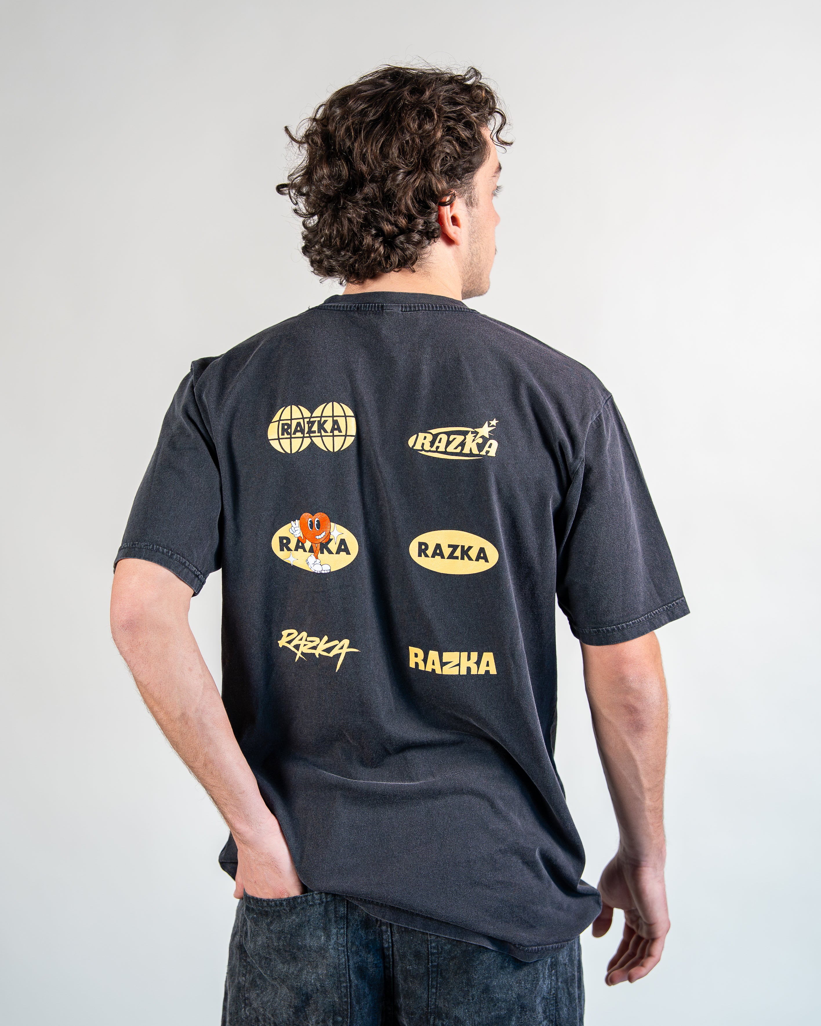 T-shirt LOGO OLD SCHOOL - GRIS CHINÉ