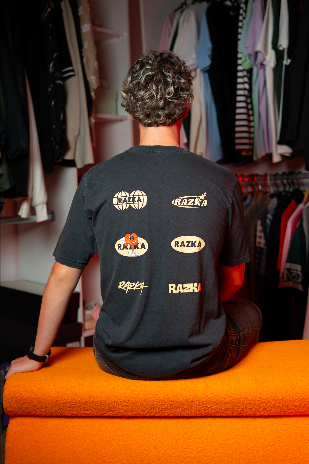 T-shirt LOGO OLD SCHOOL - GRIS CHINÉ