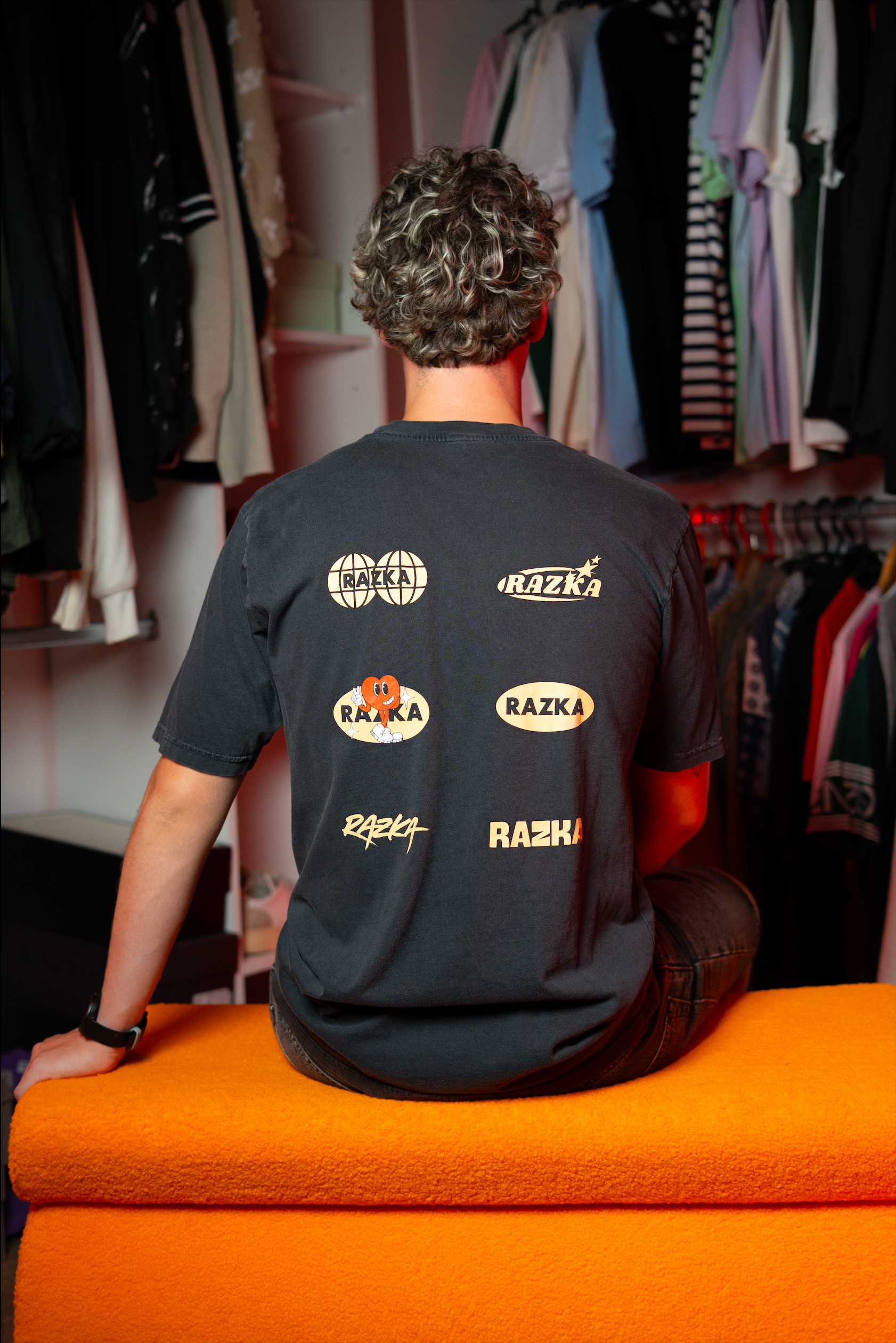 T-shirt LOGO OLD SCHOOL - GRIS CHINÉ